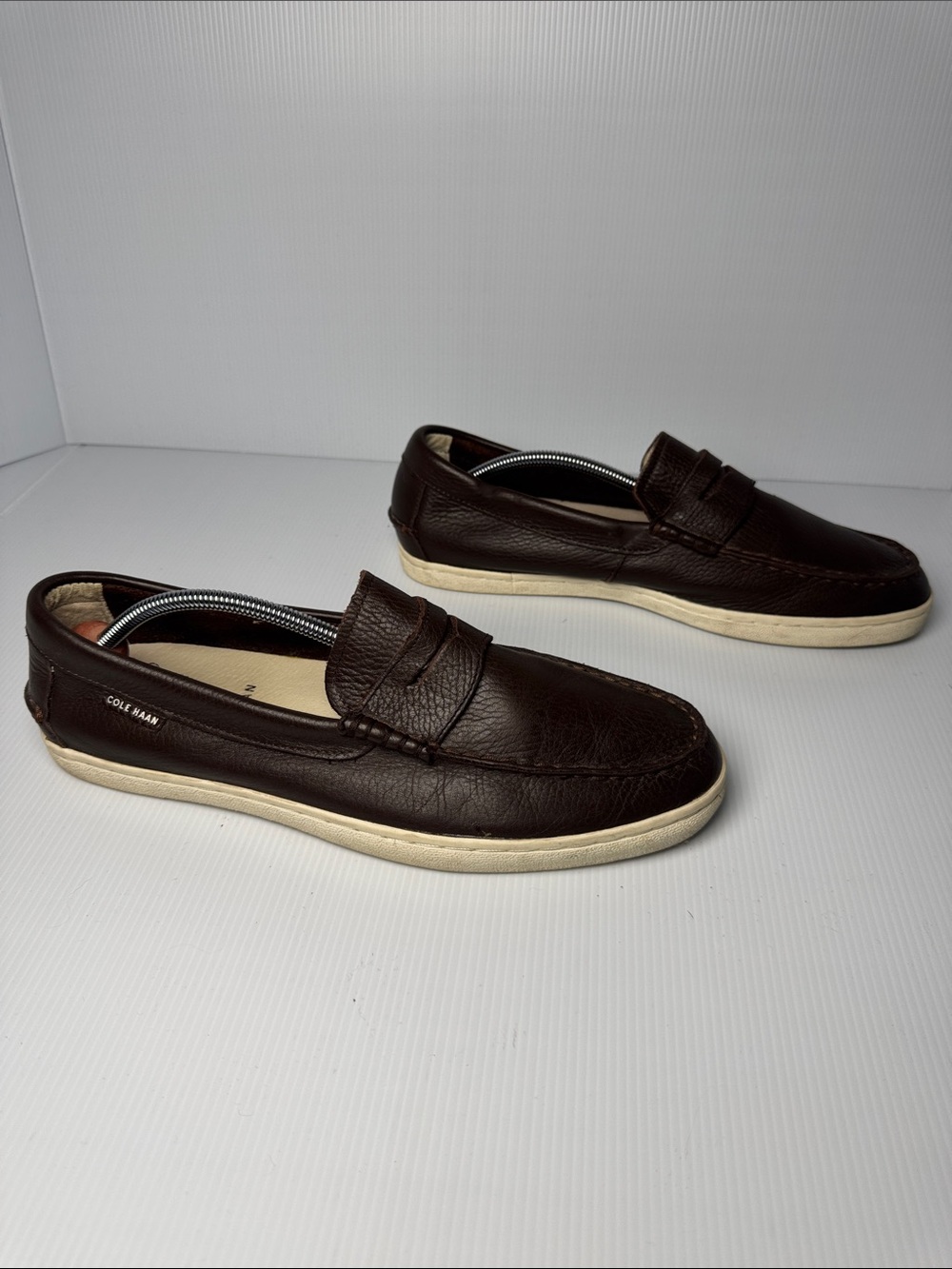 COLE HAAN Pinch Maine Classic Grand OS Brown Leather Slip-On Penny Loafers 9